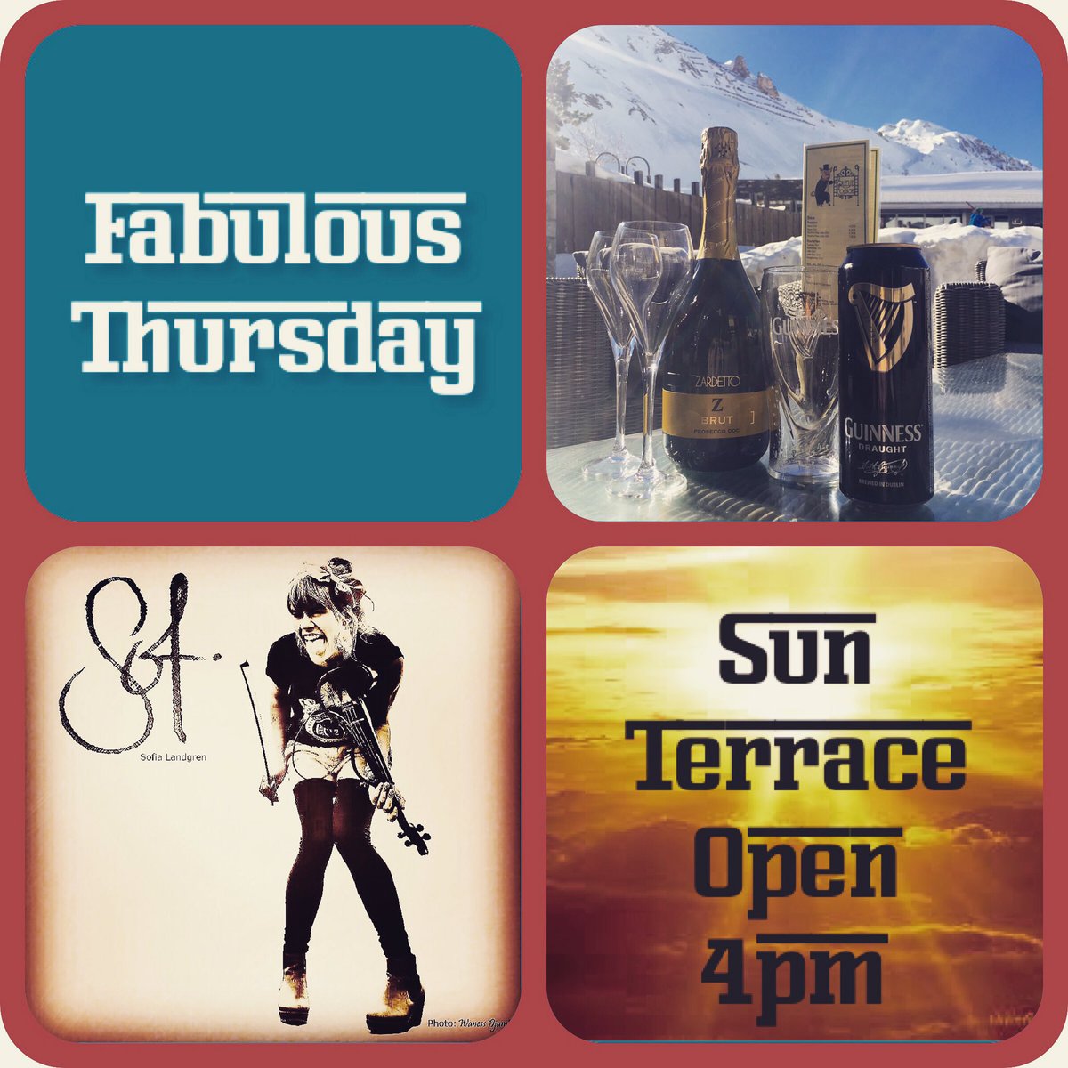 Laqueuedecochon's tweet photo. Another amazing day to enjoy our beautiful sun terrace, open from 4pm. Ice cold Guinness 4€. The gorgeous Sofia playing live from 9.30pm. https://t.co/DwNoluosUM