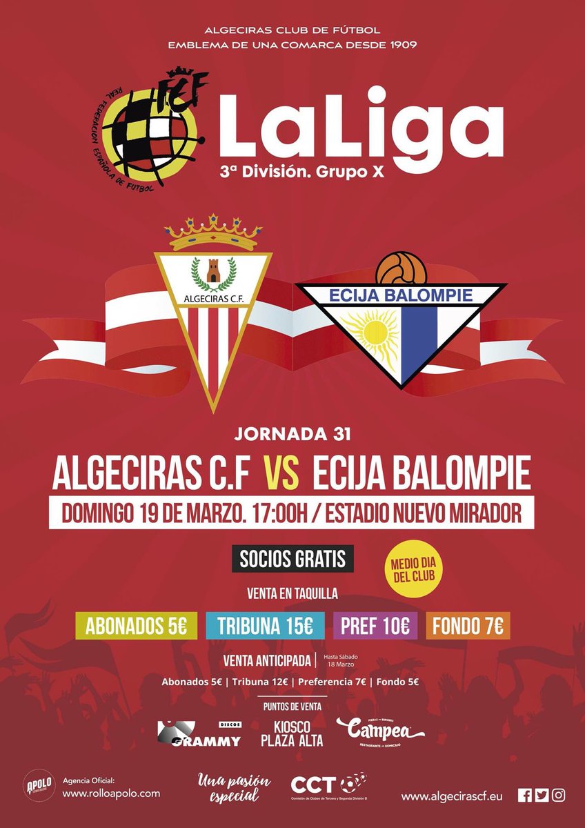 NoticiasShira's tweet photo. Los que dicen que en Algeciras no hay nada que hacer y es aburrida. Aqui teneis 2 planes para el domingo. Apoya a los equipos de tu ciudad https://t.co/InGykA92dK
