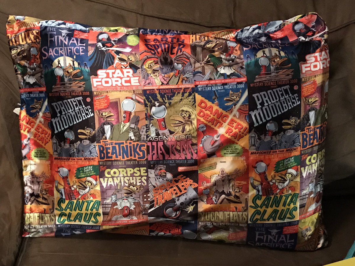 cynicprime's tweet image. I already fall asleep to @MST3K ... Might as well fall asleep ON #MST3K . #homemade #nerdcraft