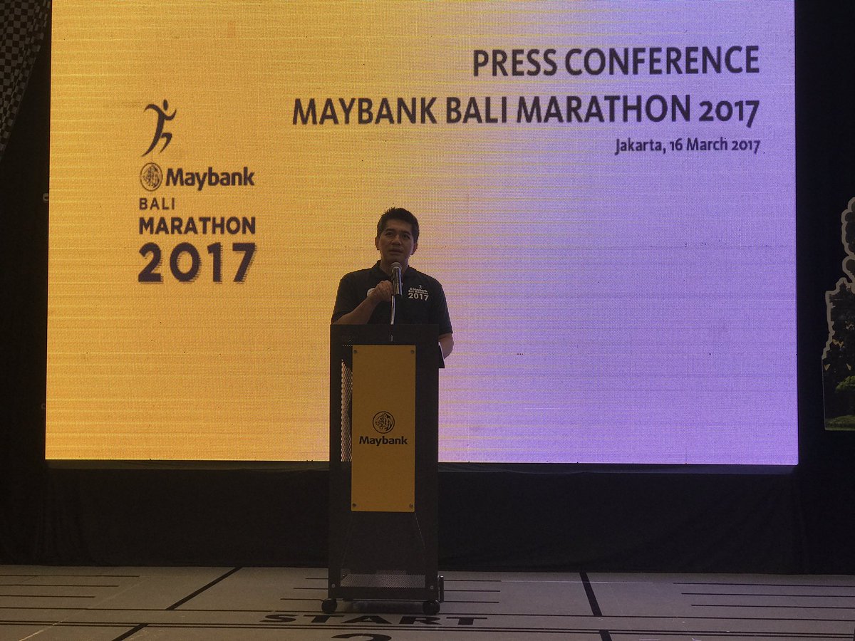 Sambutan Presdir Maybank Indonesia, Bpk. Taswin Zakaria di Press Conference @BaliMarathon 2017. Kapan tanggalnya? Excited! #MBM2017