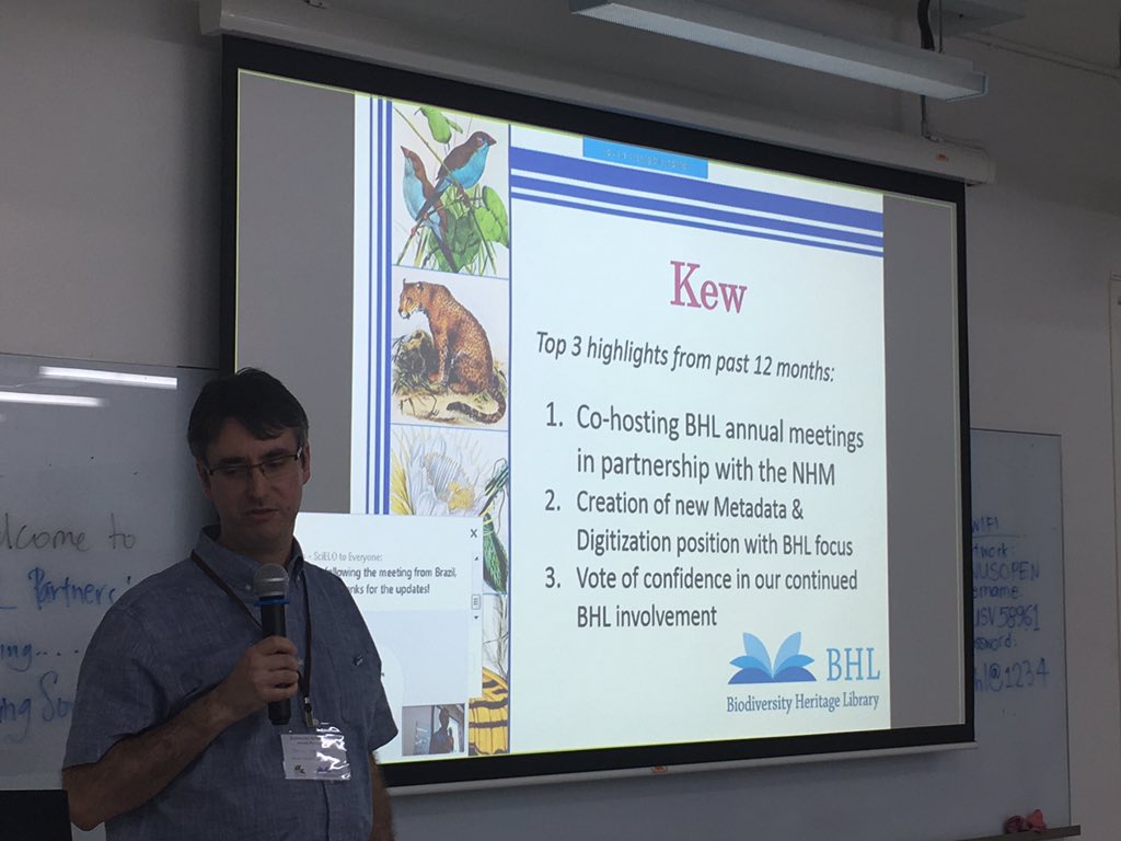 David Iggulden gives @Kew_LAA update at #BHLib Annual Meeting. <a href="/kewgardens/">KewGardens</a>