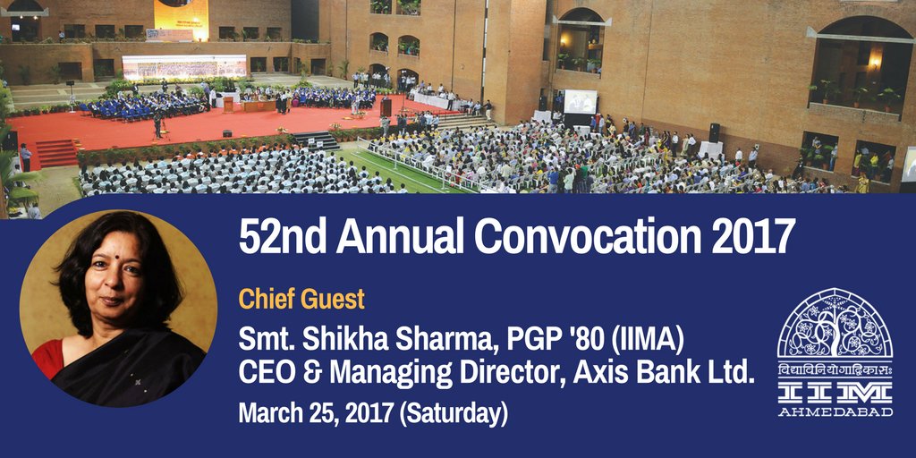 IIM Ahmedabad (@iimahmedabad) on Twitter photo Over 500 graduate students will participate in 52nd Annual Convocation of <a href="/IIMAhmedabad/">IIM Ahmedabad</a> on Saturday, March 25, 2017. #IIMA Over 500 graduate students will participate in 52nd Annual Convocation of <a href="/IIMAhmedabad/">IIM Ahmedabad</a> on Saturday, March 25, 2017. #IIMA