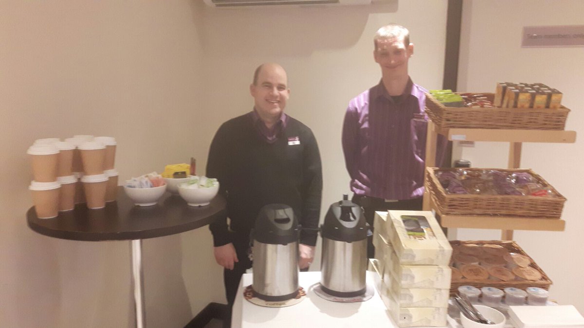 Restaurant is closed for refurb but we have our breakfast boxes and fresh coffee on offer to our guests! Big smiles from Ryan and Wayne!