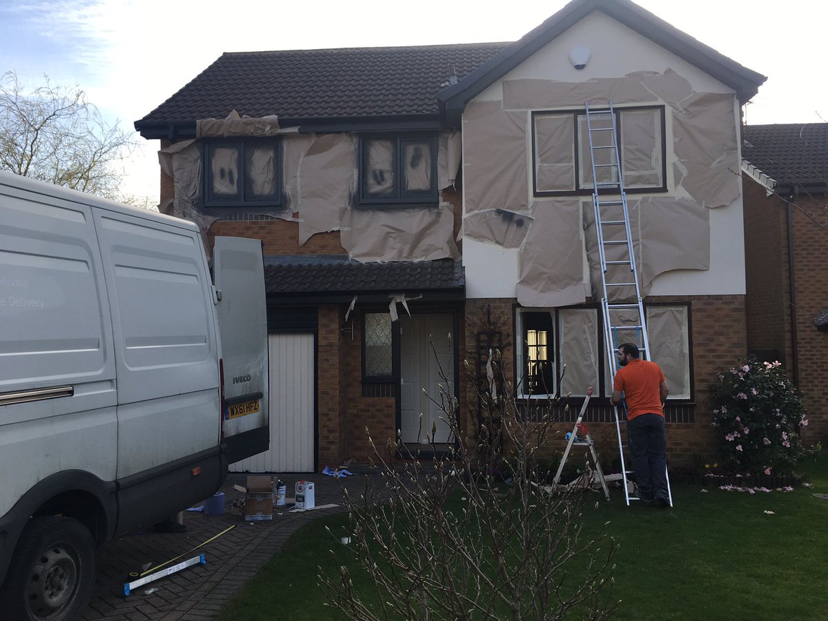 A full house 9 #windows 2 #composite doors and a set of French doors colour coated to RAL 7016 completed in 2 days  <a href="/FenestrationBot/">FenestrationBot</a>