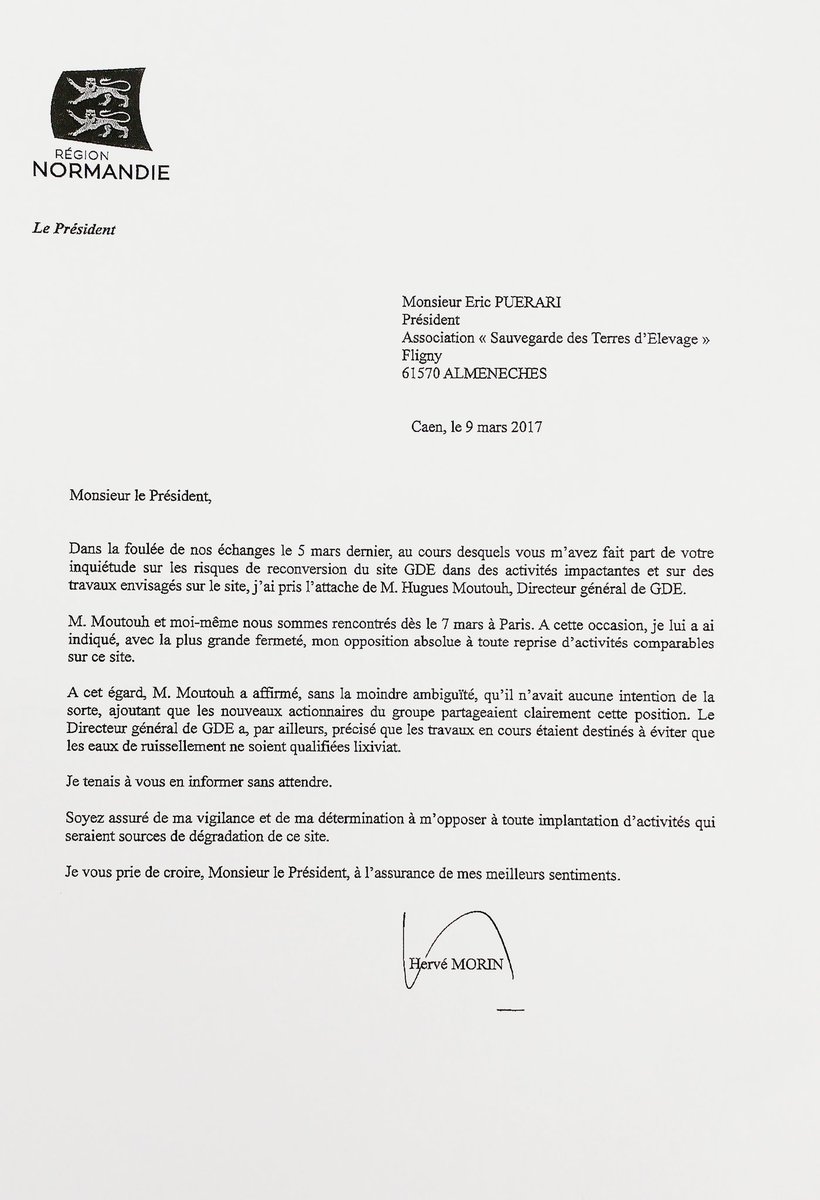 frorne's tweet photo. Voici le courrier adressé par @Herve_Morin à l'une de nos associations concernant sa rencontre avec le directeur général GDE https://t.co/Acy0ob2W3T