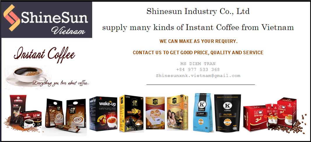 InstantCoffeeVN's tweet photo. Hello! We are Shinesun Industry Co.,Ltd. We export Instant Coffee from Vietnam. 
CONTACT US:
• Email: shinesunxnk.vietnam@gmail.com
⛴️⛴️⛴️ https://t.co/gJQxnB4KPz