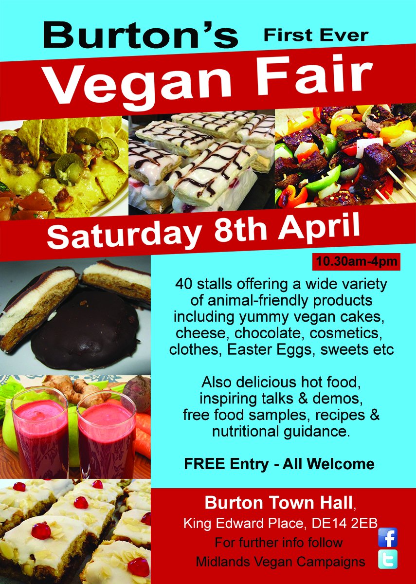 West Mids Vegan Fest on Twitter "First ever VEGAN FAIR in BurtonOnTrent on Sat 8 April at the