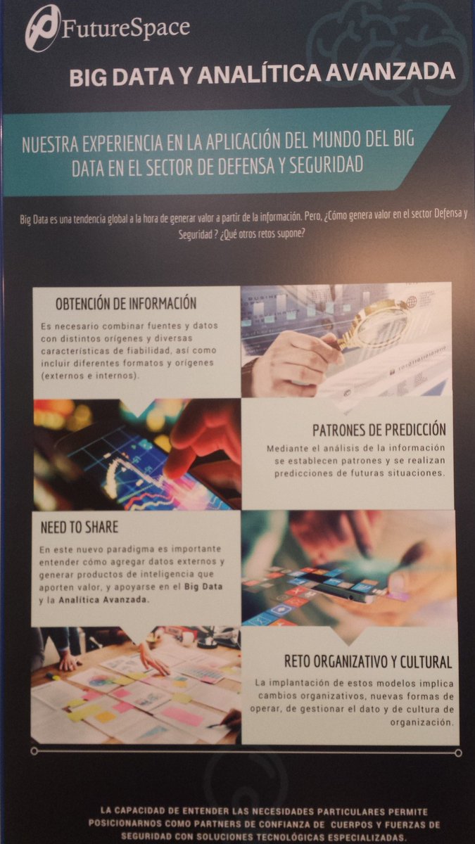 FutureSpaceES's tweet photo. La capacidad de transformar los #datos en inteligencia, nos hace partners de confianza en la lucha contra el crimen y el delito. #seguridad https://t.co/ziRPXZsIzZ