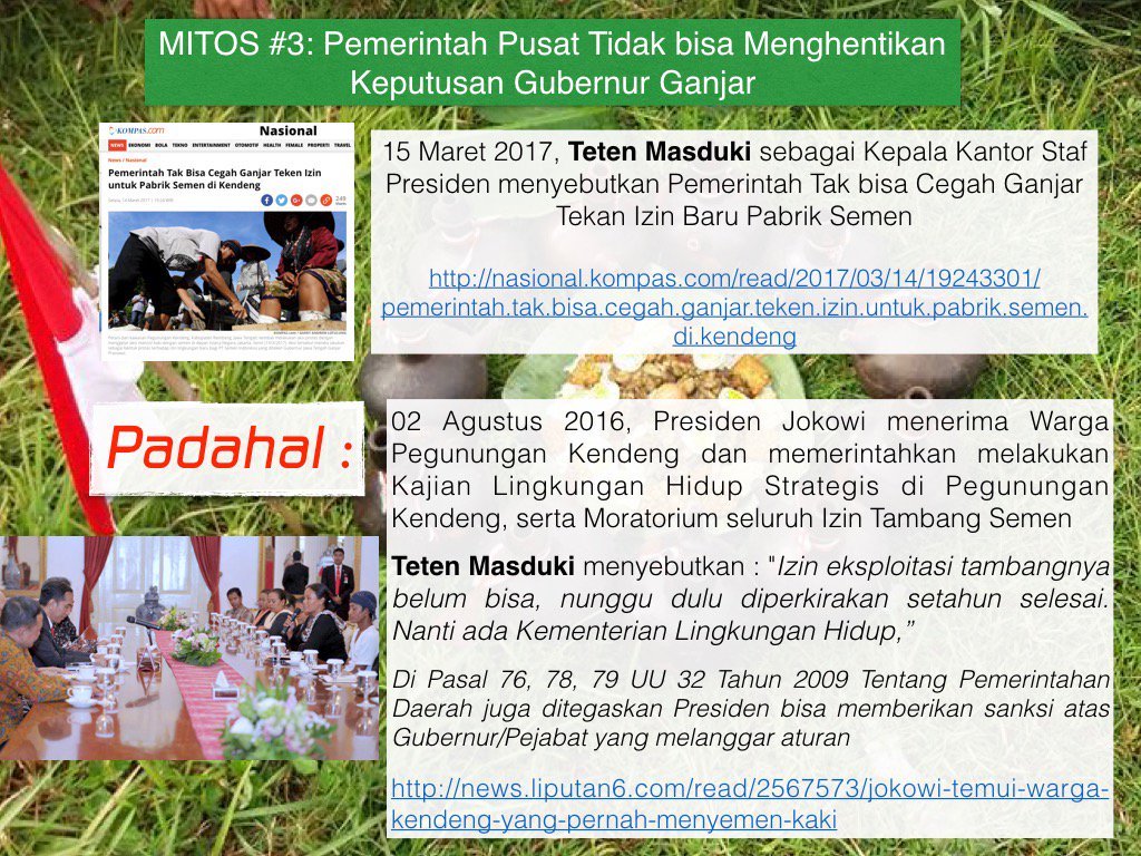 3. Presiden bisa memberikan sanksi atas Gubernur yang melanggar aturan #DIpasungSemen2