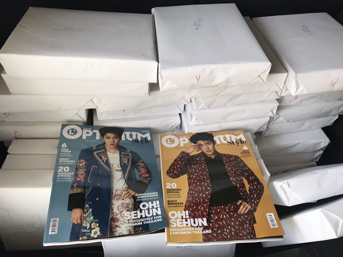 412degrees's tweet image. 🚀 I've received 'L'optimum Magazine'(Sehun cover) for all orders. All of this will be shipped by this weekend! Please wait~