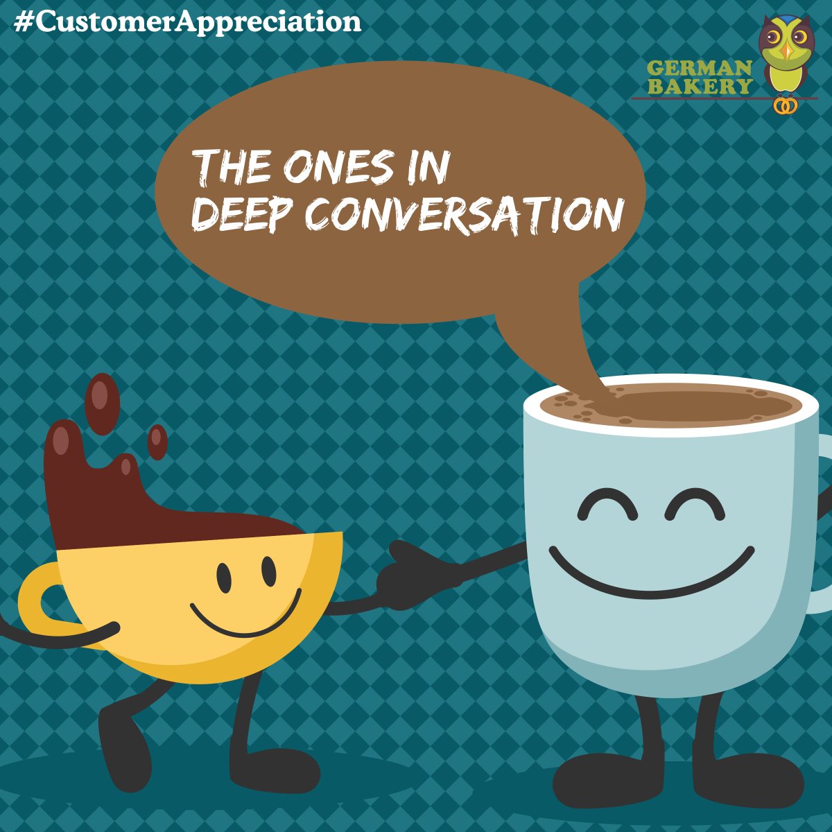 GermanBakeryPun's tweet photo. We love their #Gupshup as much as they do!

#GermanBakery #KoregaonPark #Pune #ChitChat #OverACupOfCoffee #CustomerAppreciation https://t.co/PeorIuIuiw