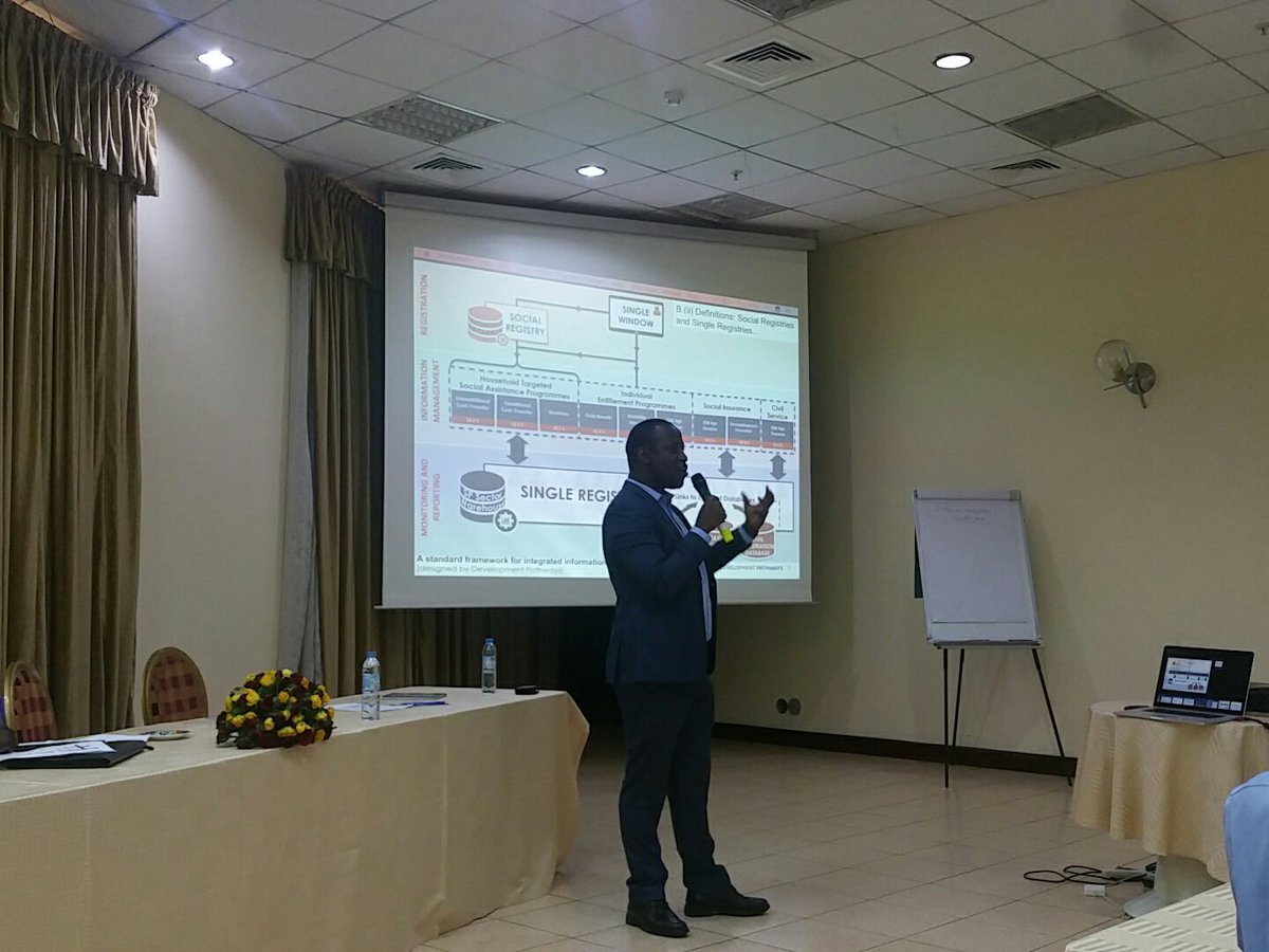 dltum's tweet photo. Brilliant presentation by @kchirchir @DevPathways on developing an effective #SocialprotectionUG Single Registry for Uganda https://t.co/afaP7Yn13p