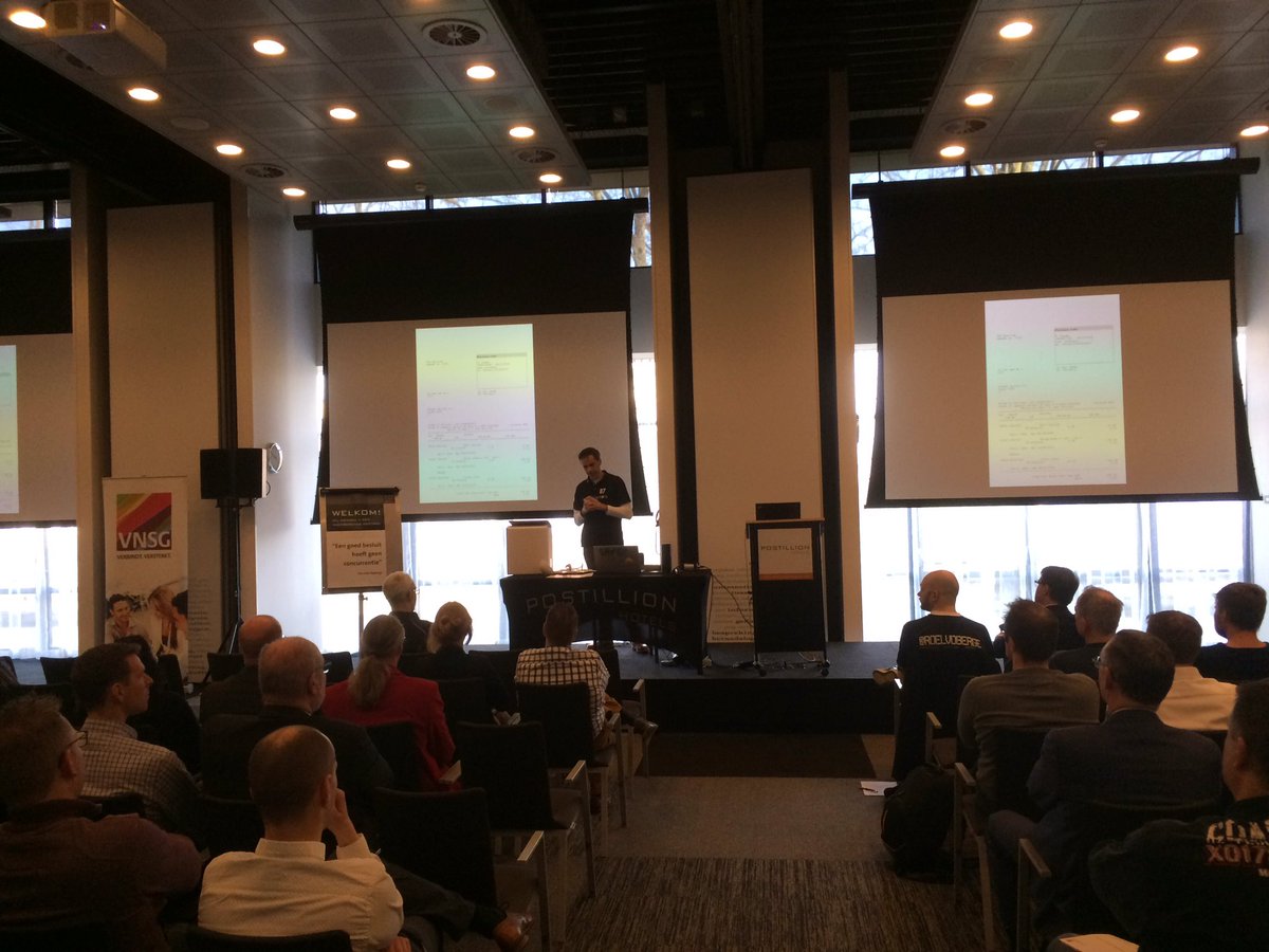 fredverheul's tweet photo. Now @tbroek with the opening keynote of #DevDag2017 : Finding ABAP (will there be a happy ending?) https://t.co/NhJ0bL22MZ