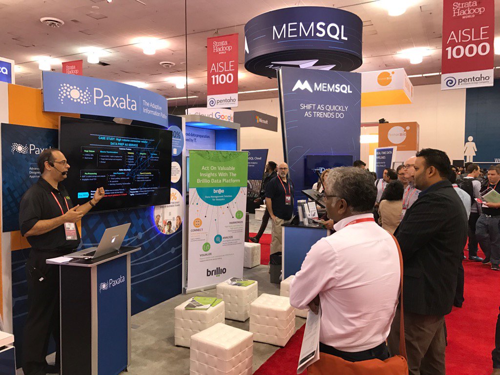 BrillioGlobal's tweet image. Team Brillio presenting at @paxata showcase at #StrataHadoop. Stay tuned for more updates. #Bigdata #analytics
