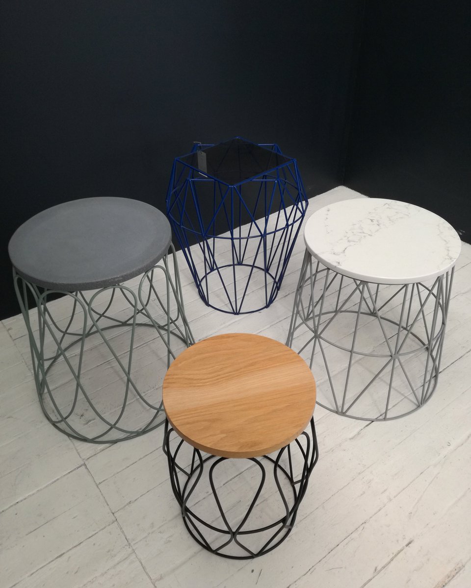 Our side tables come in a variety of Top Options including that of Oak, Glass, Sprayed Wood, Concrete &amp; Marble!✨#sidetables #furnituredesign