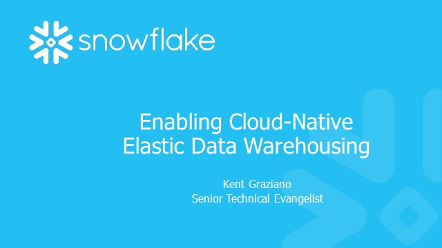 KentGraziano's tweet image. Free recording of my seminar: Enabling #ElasticDW in the Cloud buff.ly/2nsuSKn thanks @DAMA_I! #BuiltForTheCloud #YourDataNoLimits