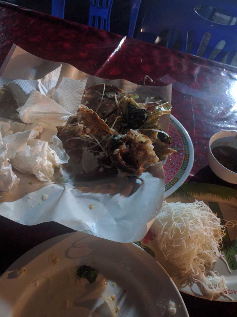 I bought a fish. It was salty and tasty and filling and expensive.