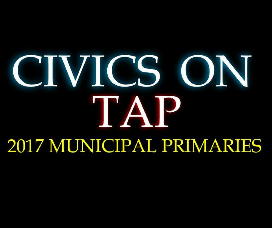 natmechanics's tweet photo. TONIGHT...#CivicsOnTap is here to teach you a thing or two! Join us at 6:30pm to discuss the 2017 #PrimaryElections! #OldCity #NatMechanics https://t.co/fguJ0dRQrq