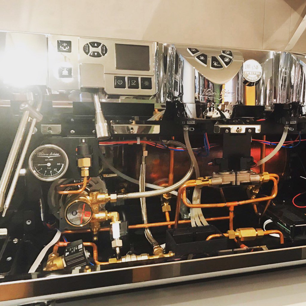 The innards of our new espresso coffee machine ☕️👍 #VA358WhiteEagle #bayfieldontario