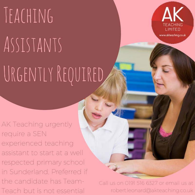 #northeastjobs #northeast #jobs #sunderland #newcastle #recruitment #education #teacher #teaching #teachingassistant #ta