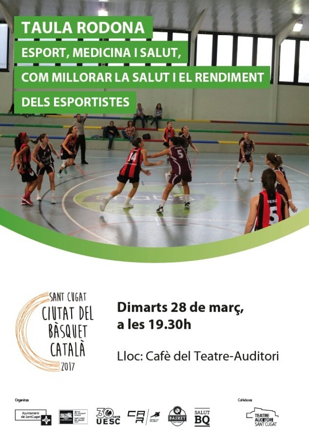 #SantCugat acollirà el proper 28 de març una taula rodona d'esport, medicina i salut dintre dels actes de la Ciutat del Bàsquet Català