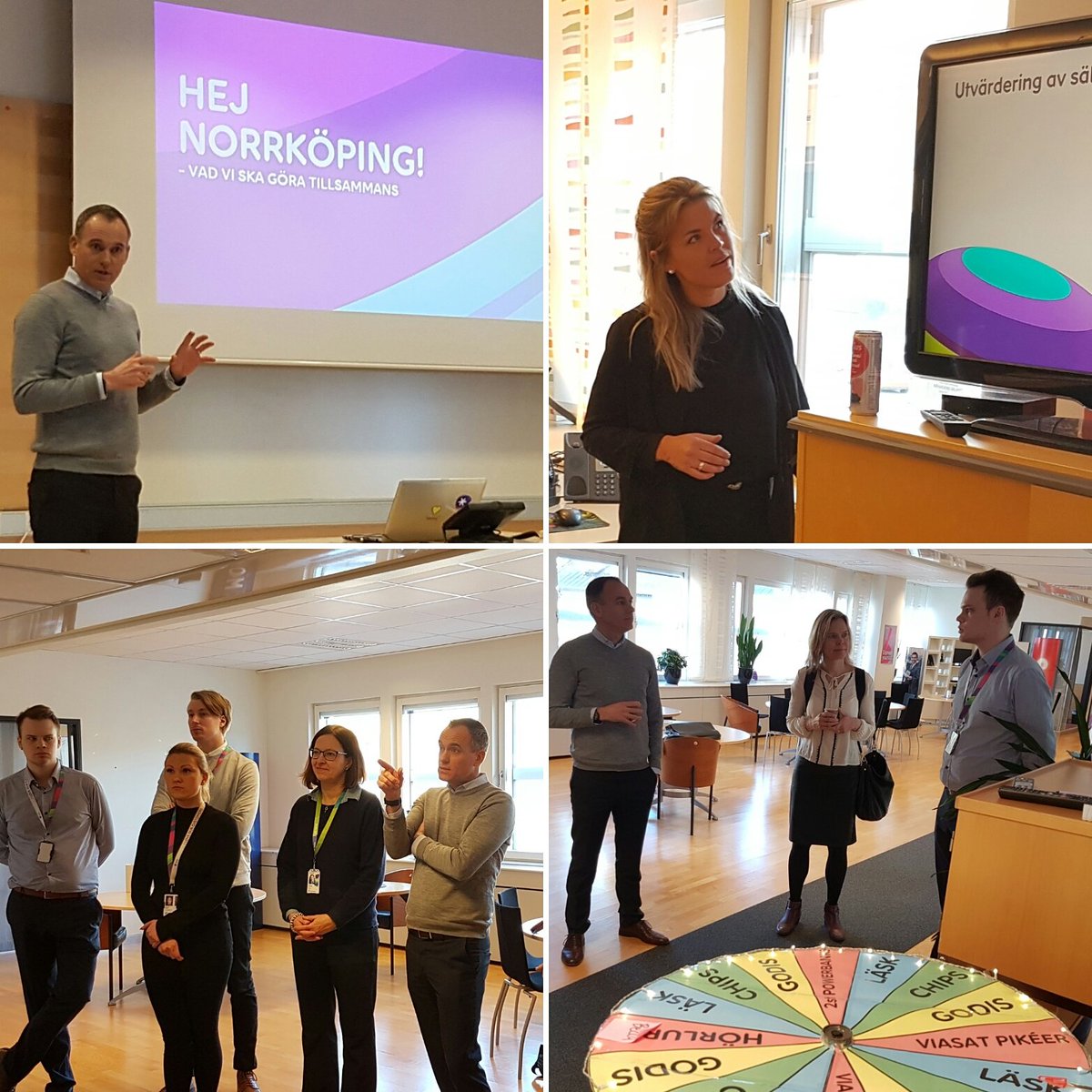 FruTjader's tweet photo. Tack för ett inspirerande besök 💜 @JonasHasselberg , @MalinAnglert  och @tinnacmark!  #telia #newgentelco #theplacetowork https://t.co/4nZ9cHMAAm