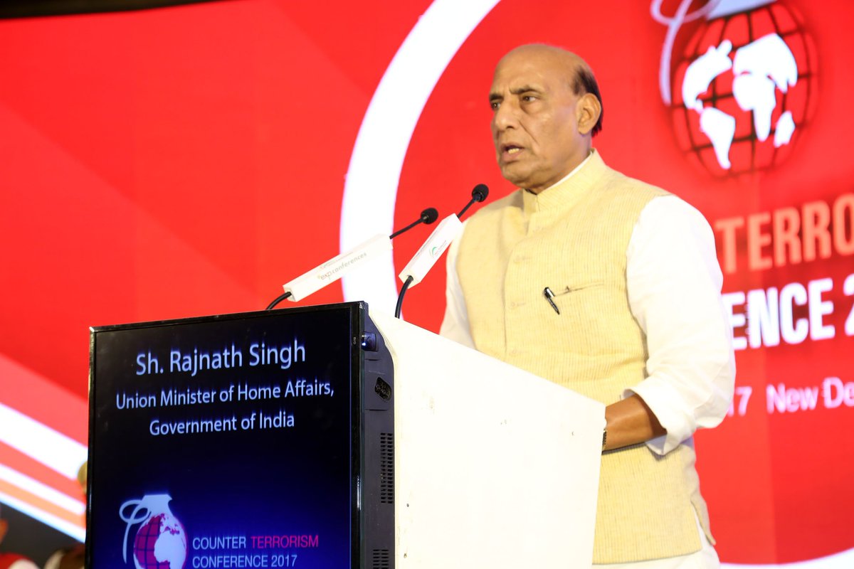 RajnathSingh_in's tweet photo. The Union Home Minister, Shri @rajnathsingh addressed Counter Terrorism Conference in New Delhi https://t.co/r5xeJvGe97 #CTC2017 https://t.co/1eTgrk5BaL