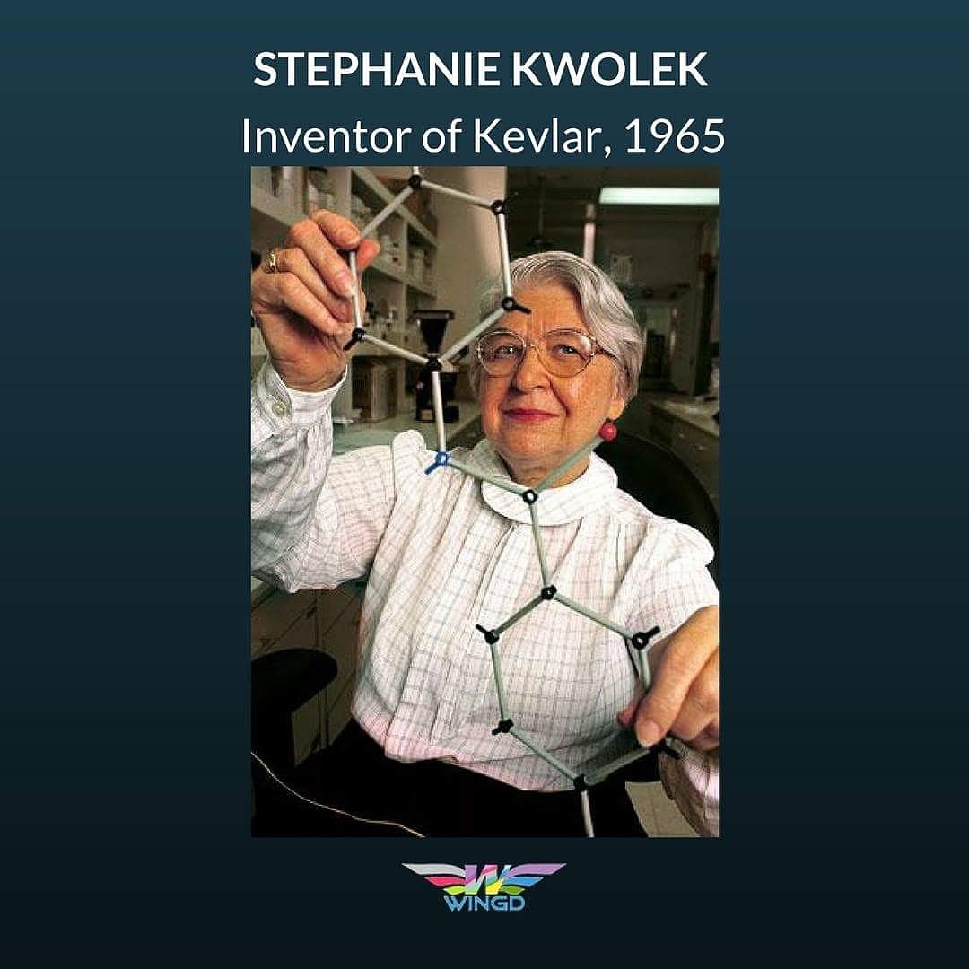 scienceATwingd's tweet photo. #ThrowbackThursday #stephaniekwolek, a Polish-American chemist, invented #kevlar a strong synthetic fibre, in 1965. 
#WomensHistoryMonth https://t.co/24izmtTOgv
