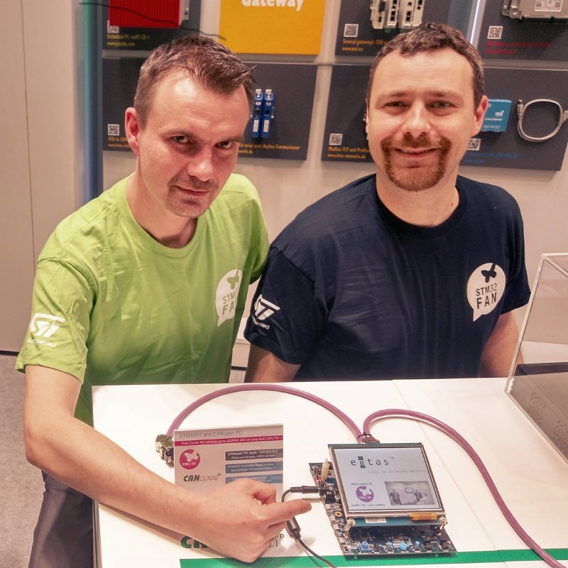 EmbeddedComm's tweet image. STM32H7 works great with #CANopen FD @STM32Wall #EW17 #STM32FanPhoto
