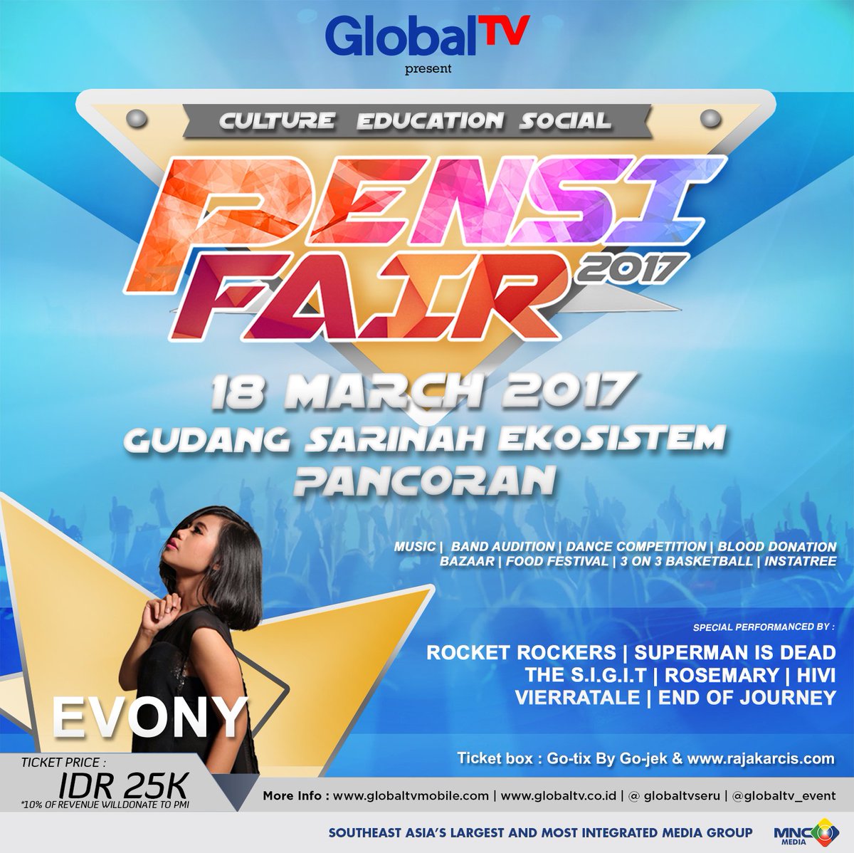 Siang2 romantisan yuk bareng <a href="/evonyarty/">Evony Arty Jiwani</a>. Karna Evony bakal tampil jam 1pm di #PENSIFAIRGLOBALTV2017 <a href="/gudangsarinah/">Gudang Sarinah</a> Jgn lupa ajak gebetan ya!