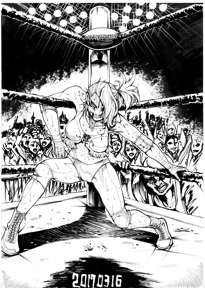 【練習絵】女子プロレスラー 
