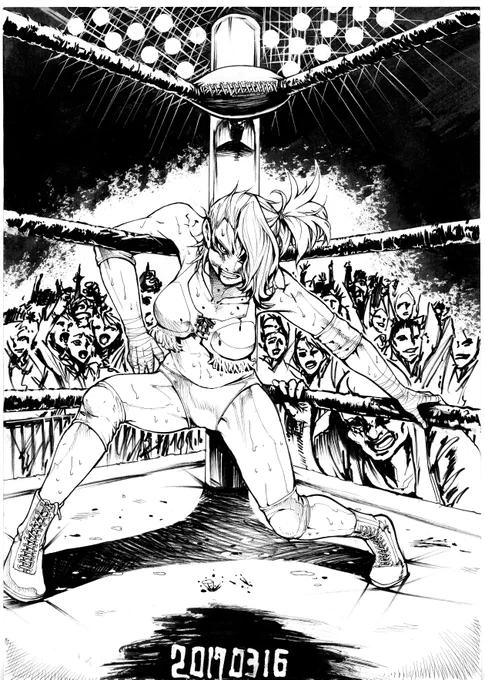 【練習絵】女子プロレスラー 