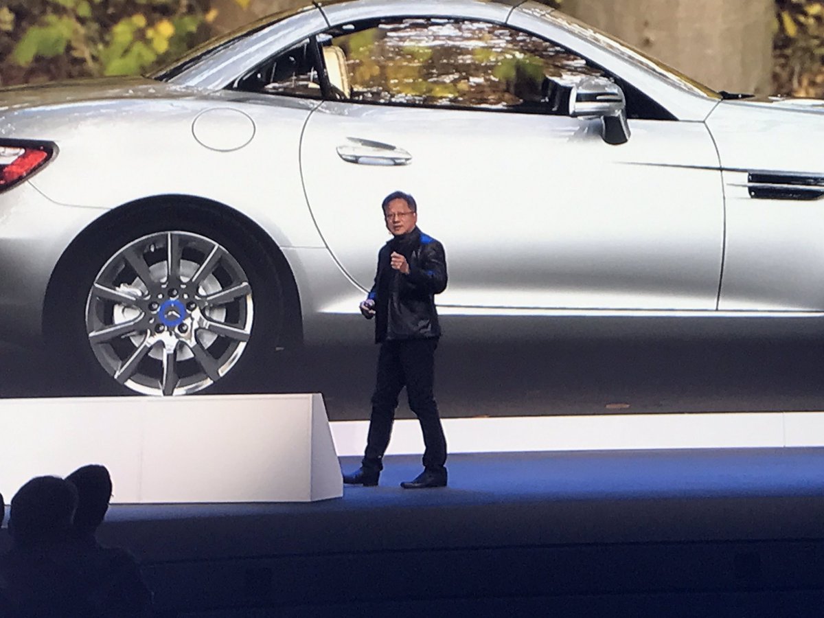 aispeakers's tweet photo. CEO Jen-Hsun Huang @nvidia delivers brilliant keynote about power of #AI at #BCW17 #aikeynotespeaker thx @BodoKoerber for capturing moment https://t.co/mmJCH7Ggsl