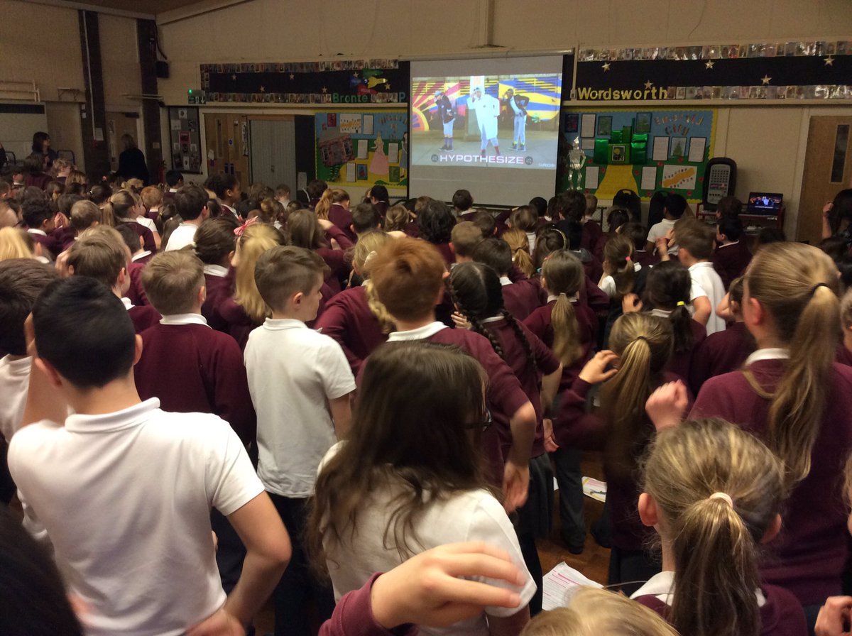 HolcombeBrook's tweet photo. We are celebrating Science Week 2017 by sharing our learning in assembly. Time for a science break with @GoNoodle Big thanks to @leveridge_r https://t.co/484xogHNyJ