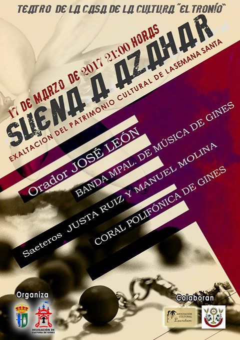 Viernes 17 de marzo a las 21:00 h, "Suena a Azahar", exaltación #SemanaSanta, en "El Tronío" de #Gines. bit.ly/2nsSGhc. <a href="/AytoGines/">Ayuntamiento de Gines 🇺🇦 Sevilla</a>.