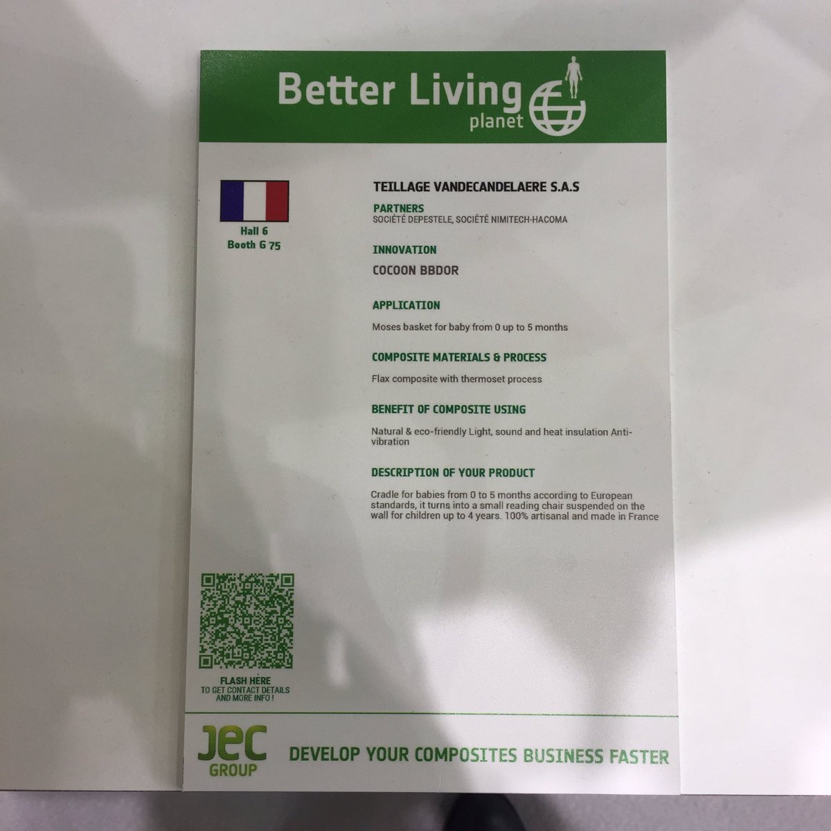 flaxlinenhemp's tweet photo. Welcome #AriegeComposites new #CELC partner | Rocalin #waste container #flax #cork #sustainable ➡️ Better living planet @ #JECWORLD2017 https://t.co/X7pMpT5ZWw