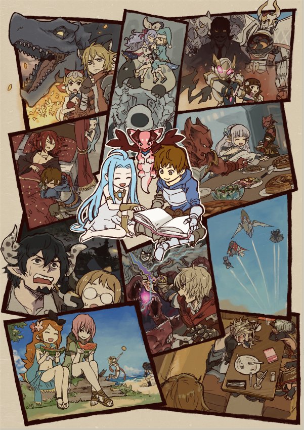 大変遅ればせながら、グラブル3周年おめでとうございます!!今年もいろんなことがありましたね～っていう感じの絵です。 