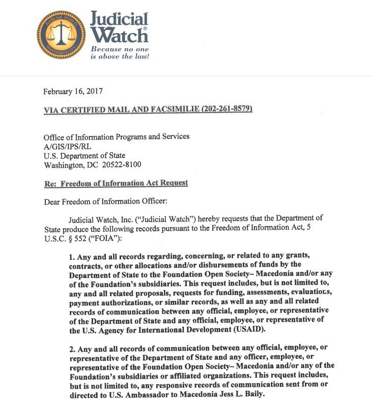 stopOpSoros's tweet photo. As part of the Judicial Watch investigation, Ambassador Baily will need to hand over his… https://t.co/WkXjPKWAnt https://t.co/hyvZxrGThb