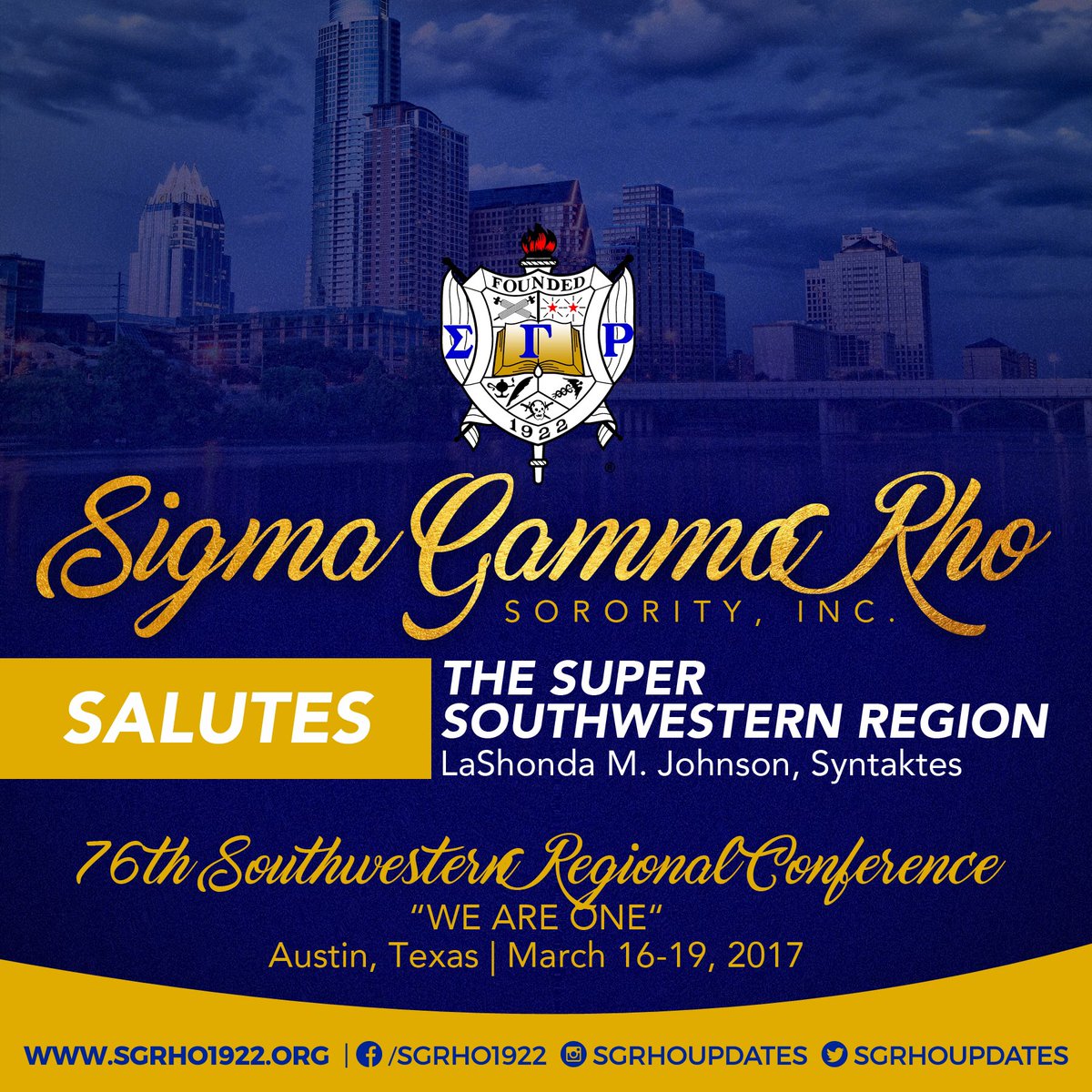 SGRho's tweet photo. Wishing #SGRho SW Region &amp; Syntaktes Johnson much success at #SGRhoSW76 Conference! @SGRSWSyntaktes @sgrhoswregion https://t.co/tGd4gi3XfL