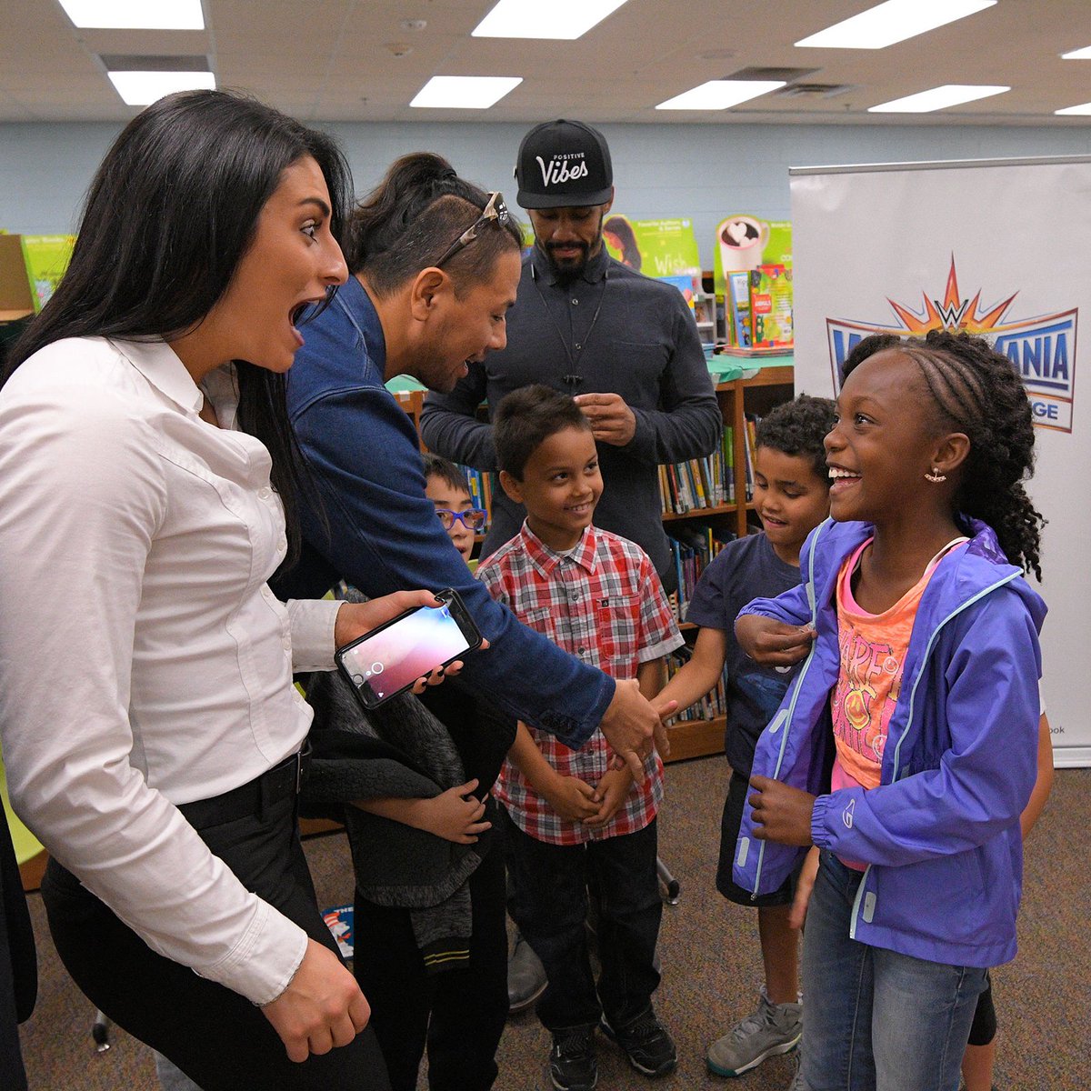 fredrphotos's tweet photo. WWE and @FirstBook host a #WrestleMania reading celebration photos now in gallery! View them here: https://t.co/V0Fm4gUXKi (@DarrenYoungWWE) https://t.co/VX1ash0qwN