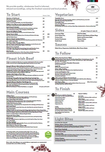 Check out our new menu! Some great dishes with all locally sourced products - why not come in and sample some dishes for yourself?