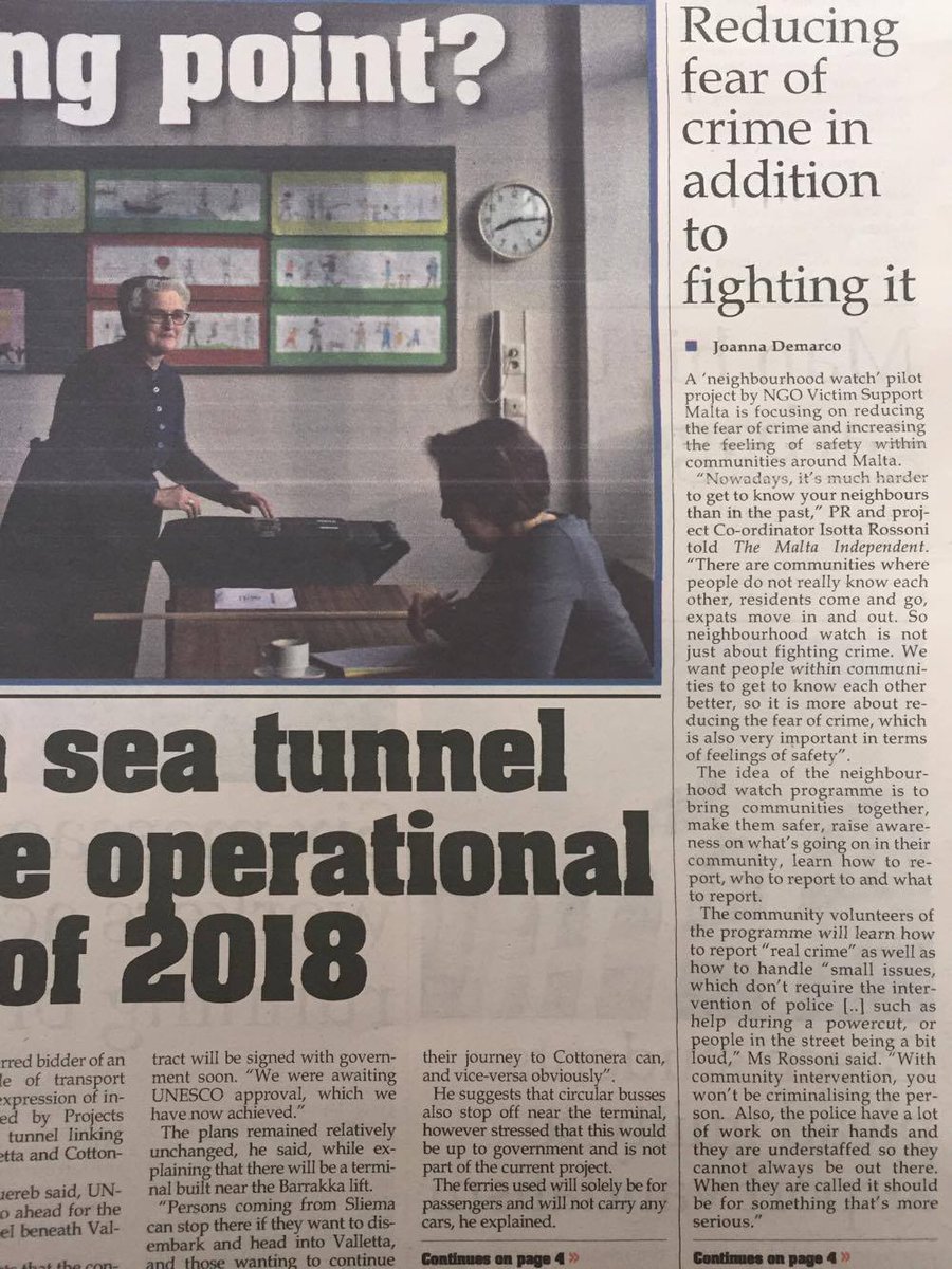 VictimSupportMT's tweet photo. Today, #TheMaltaIndependent is speaking about our new project Watch Out funded by the #SocialImpactAwards. https://t.co/SFst3hBwoU