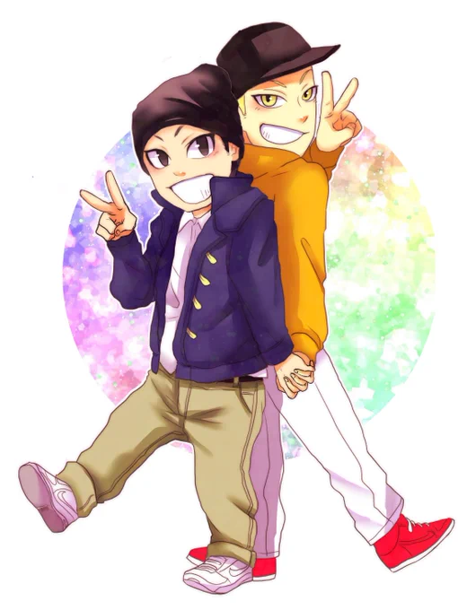 同じく一次BLからキツハル。普段あまり描かないミニキャラ。先ほどのエロとの温度差がすごい。 