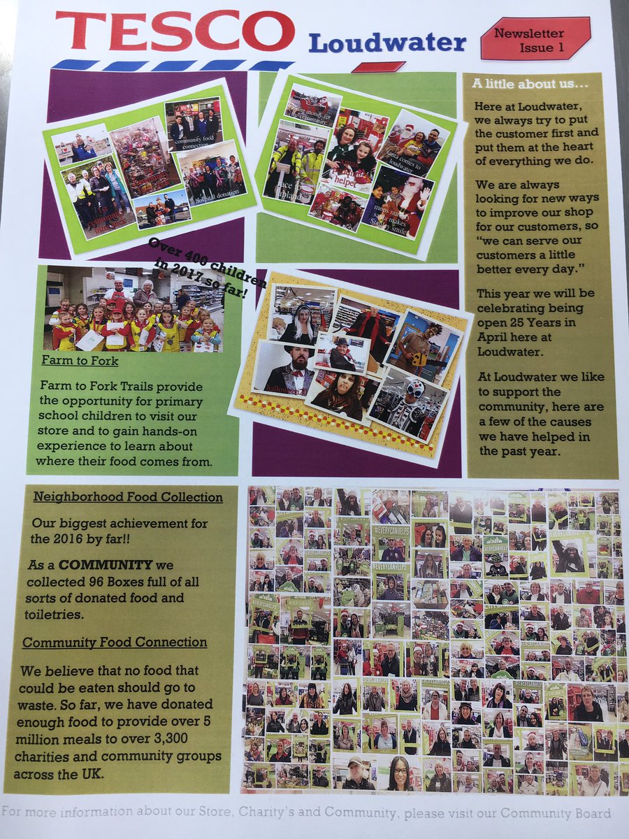 Official launch of the Tesco loudwater newsletter! To help inform customers what we do for the community! @RCFtescotweet @TashHammond