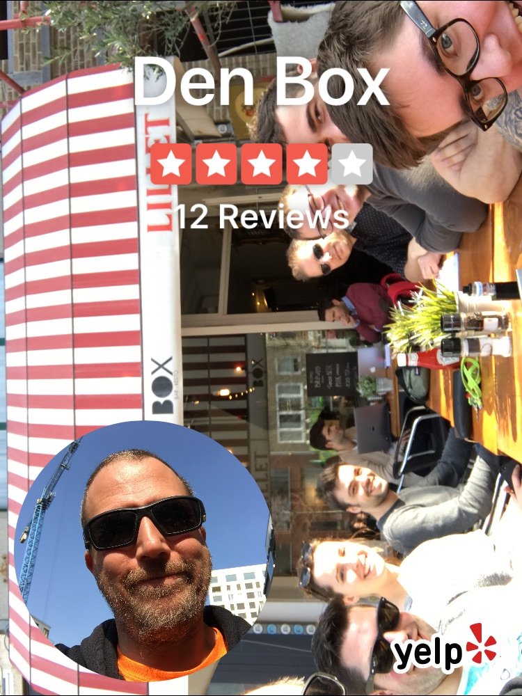 DragonBe's tweet image. Lunch with #phpbootcamp trainees at &quot;Den Box&quot; (@ Den Box) #Yelp #Yelfie fr.yelp.be/biz/den-box-an…