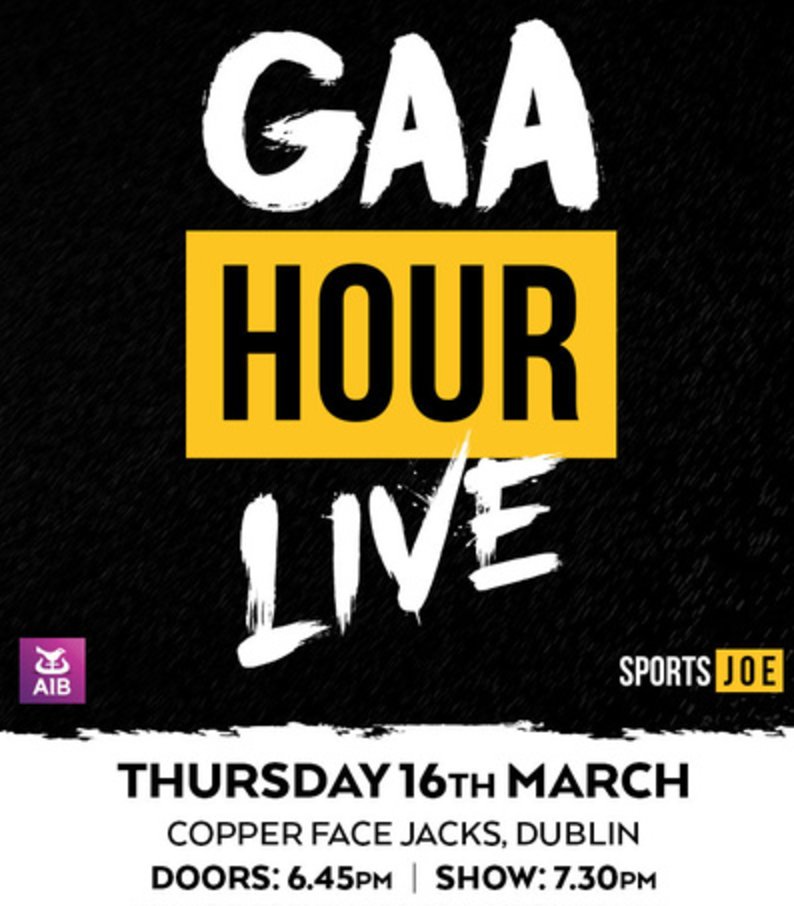 SportsJOEdotie's tweet photo. WIN: We've got 5 pairs of tickets to give away to our #GAAHourLive in @CopperFaceJacks tonight. To enter, just simply Retweet! #TheToughest https://t.co/aL9Lojv7EI