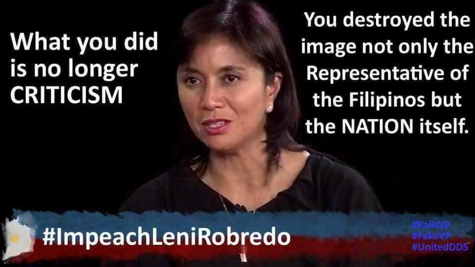 thecockyrocky's tweet photo. You maligned our country with lies to the international community #LeniResign https://t.co/mtqRfkZFxD