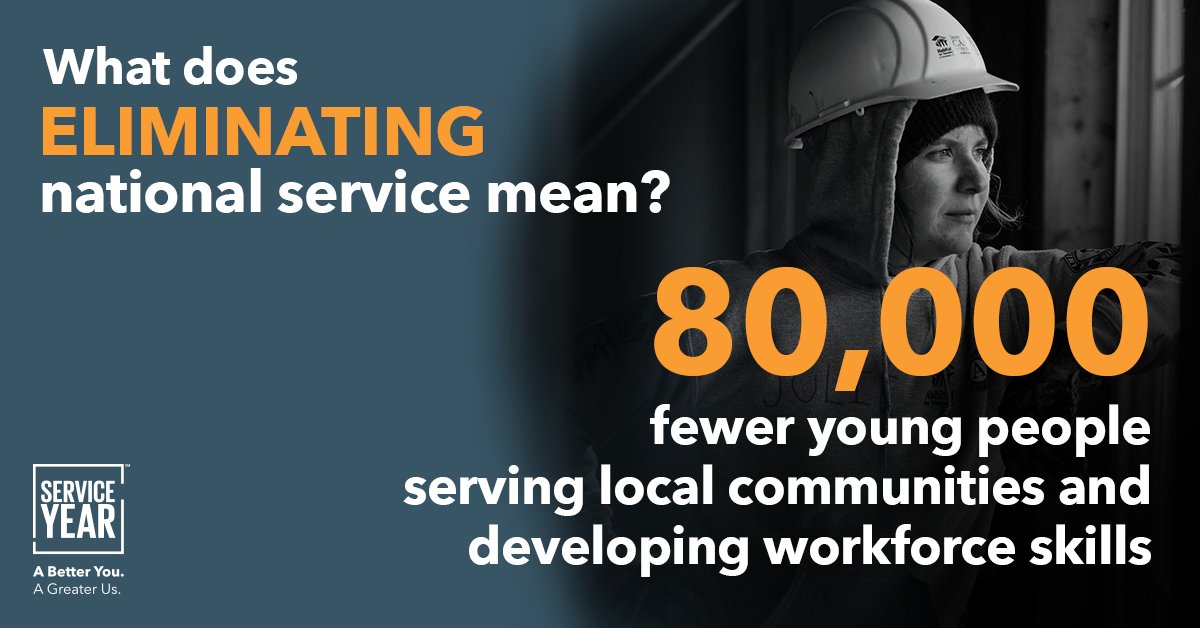 What does eliminating @nationalservice mean? 80,000 fewer young people serving local communities. Take action: about.serviceyear.org/email_save_ame…