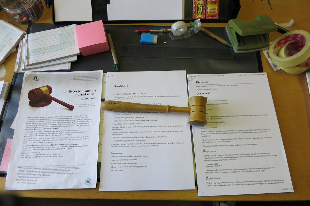 Täältä tullaan Imatra ja yhdistystoiminnan peruskurssi; otetaan oma nuijakin mukaan kaiken varalta...