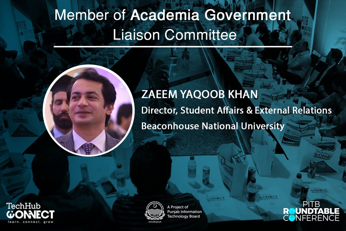 TechHubConnect's tweet photo. Presenting @xyeme - Director Student Affairs &amp; External Relations @BNULahore  as a member of Academia Government Liaison Committee.#RTC2017 https://t.co/hfXQCqeklk
